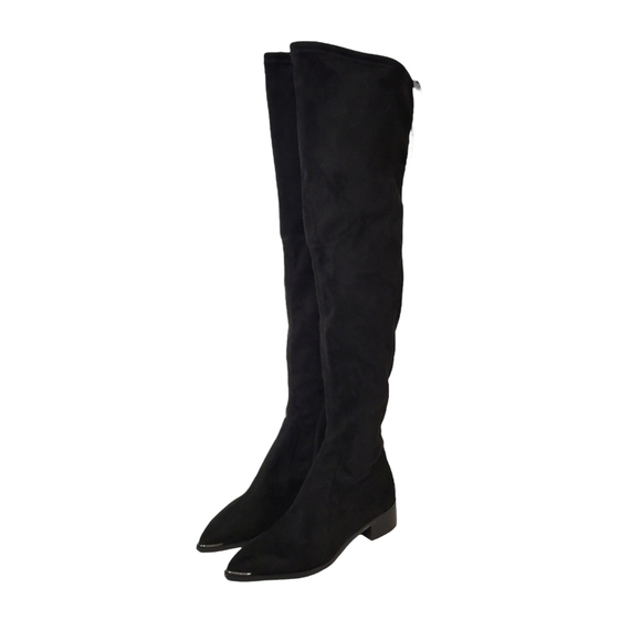 New Marc Fisher Yacinda Over the Knee Black Suede Boots - Picture 5 of 14